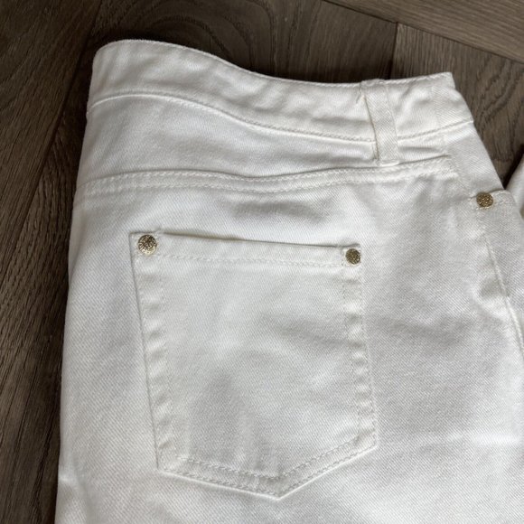 Anne Klein Jeans Womens 14 White 5 Pocket Jeans Embroidery detail at Hem - Picture 2 of 14